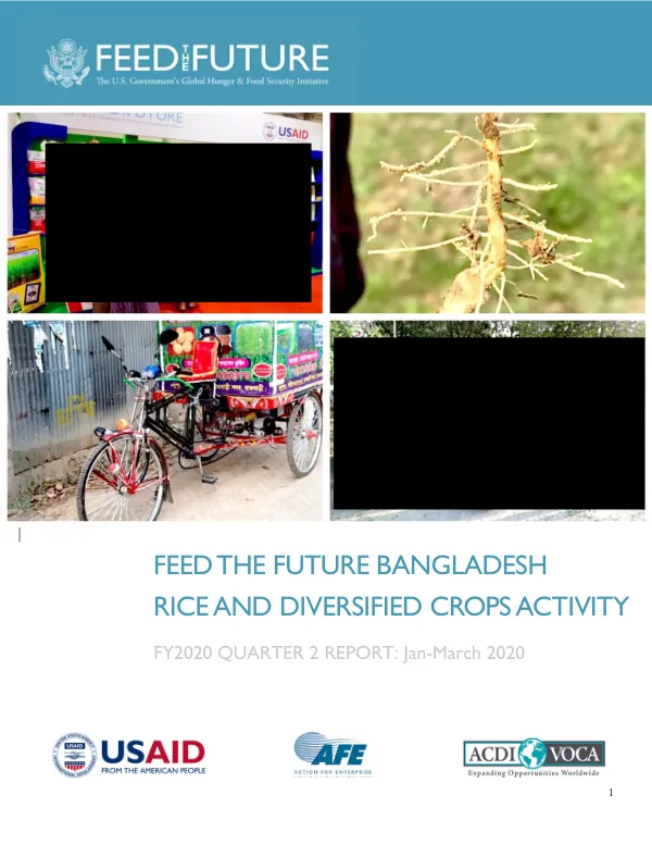 Feed the Future Bangladesh Rice and Diversified Crops (RDC) Activity FY2020 Quarter 2 Report