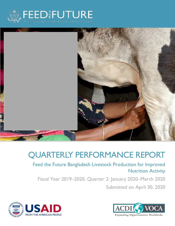 Livestock and Nutrition Activity Quarterly Performance Report: FY19–20, Quarter 2