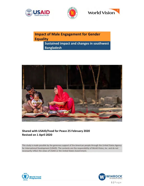 Impact of Male Engagement for Gender Equality: Sustained Impact and Changes in Southwest Bangladesh