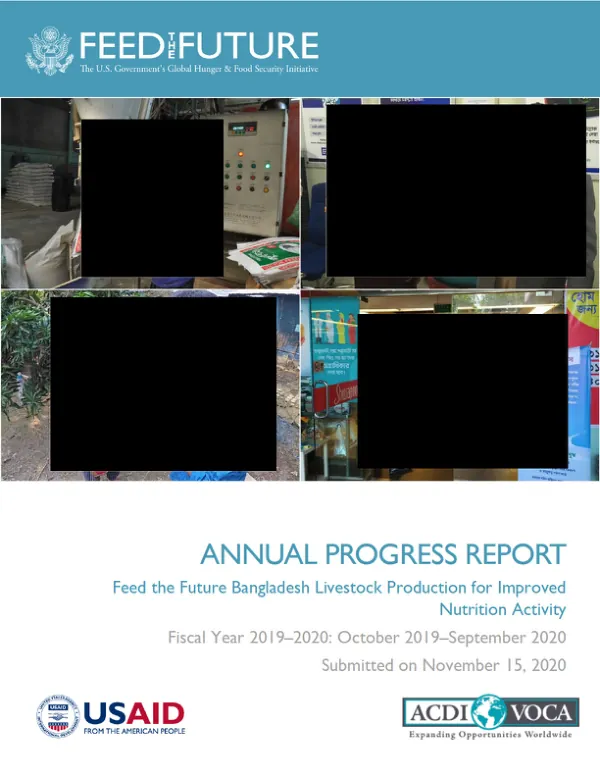 Livestock and Nutrition Activity Annual Progress Report: FY20