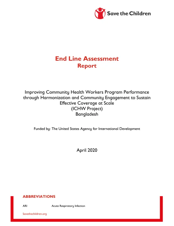 FINAL ICHW End Line Assessment Report May 28 2020