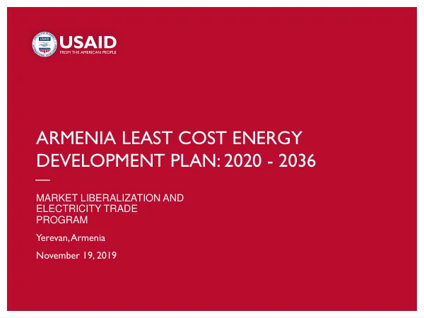 Armenia Least Cost Energy Development Plan: 2020 - 2036