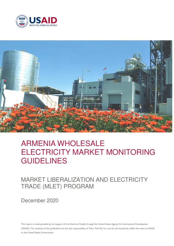 Armenia Wholesale Electricity Market Monitoring Guidelines