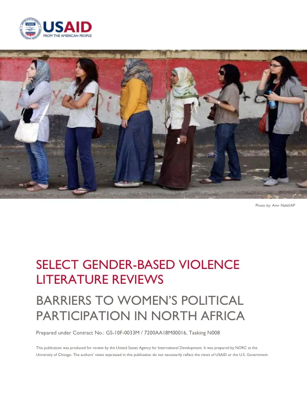 Select Gender-Based Violence Literature Reviews: Barriers to Women’s Political Participation in North Africa