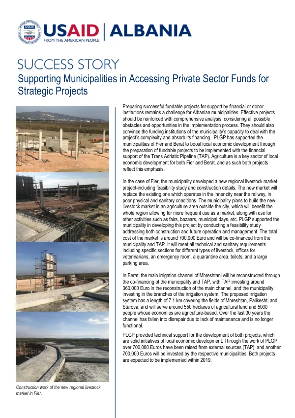 Supporting Municipalities in Accessing Private Sector Funds for Strategic Projects
