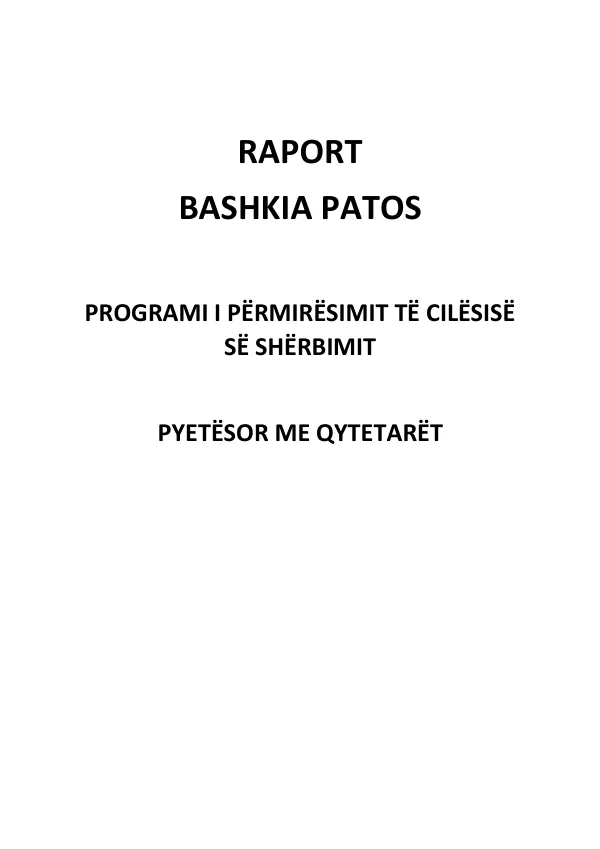 Citizen Satisfaction Survey Report