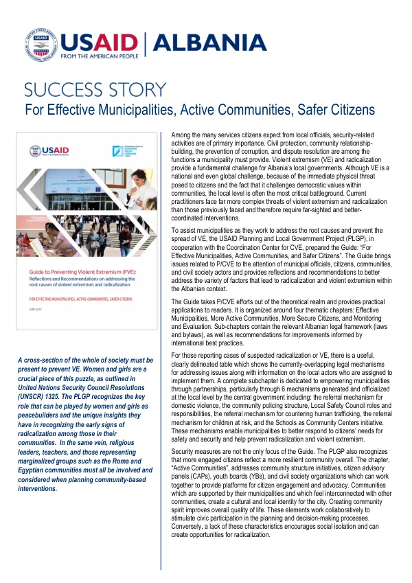 Success Story: For Effective Municipalities, Active Communities, Safer Citizens