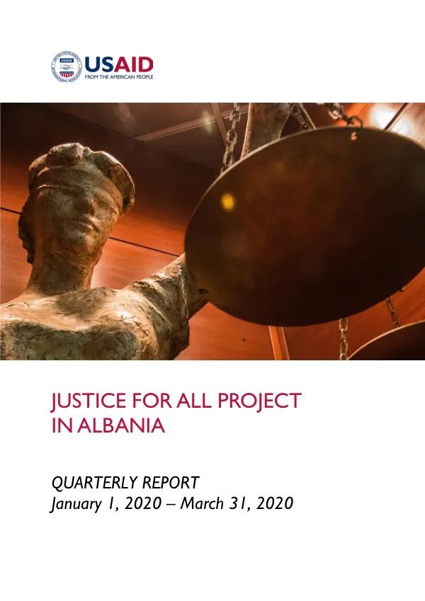 Justice for All Project in Albania: Quarterly Report – 1 January – 31 March 2020