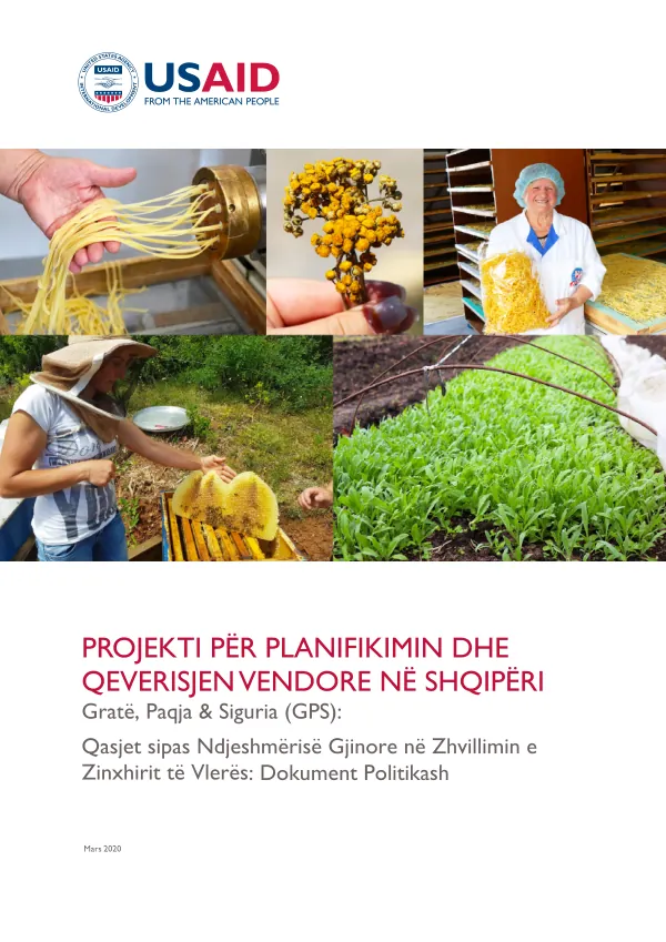 USAID/PLGP Gender-Sensitive Approaches in Value Chain Development: A Briefing Paper (Albanian)