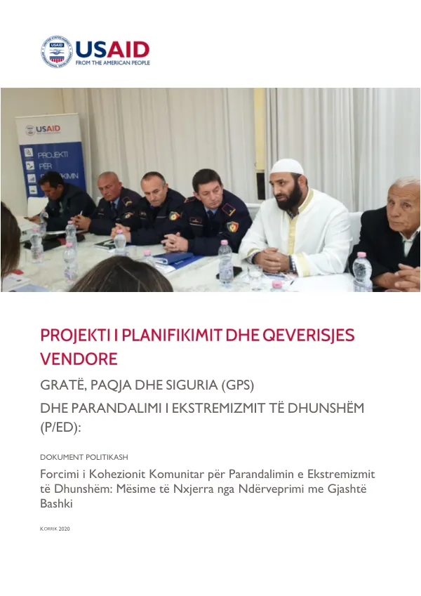 Projecktii Planifikimit dhe Qeverisjes Vendore: Gratë, Paqja dhe Siguria (GPS) dhe Parandalimi i Ekstremizmit të Dhunshëm (P/ED)