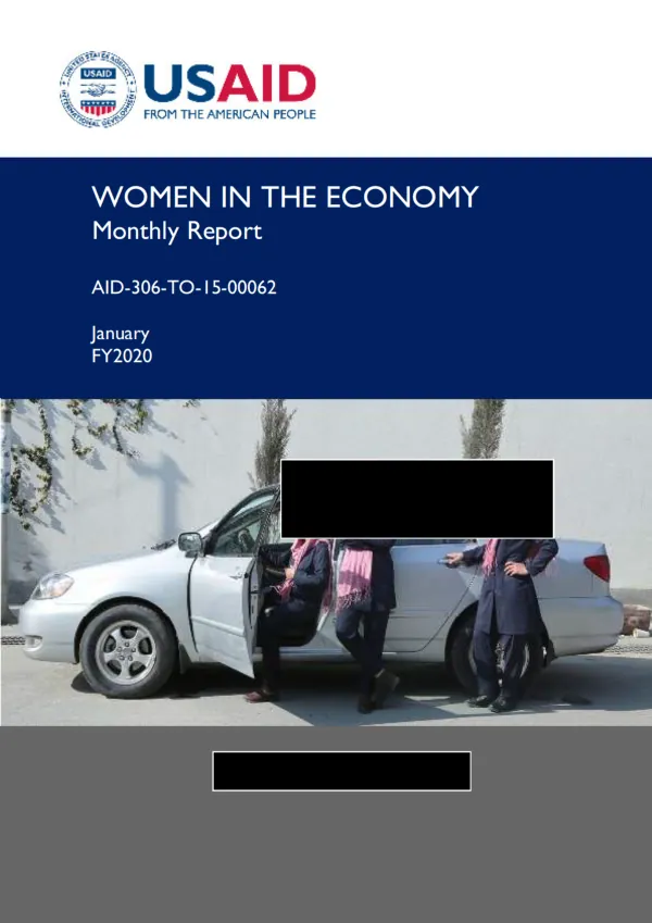 Women in the Economy Monthly Report January 2020