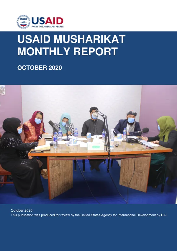 USAID MUSHARIKAT Monthly Report (October FY2020)