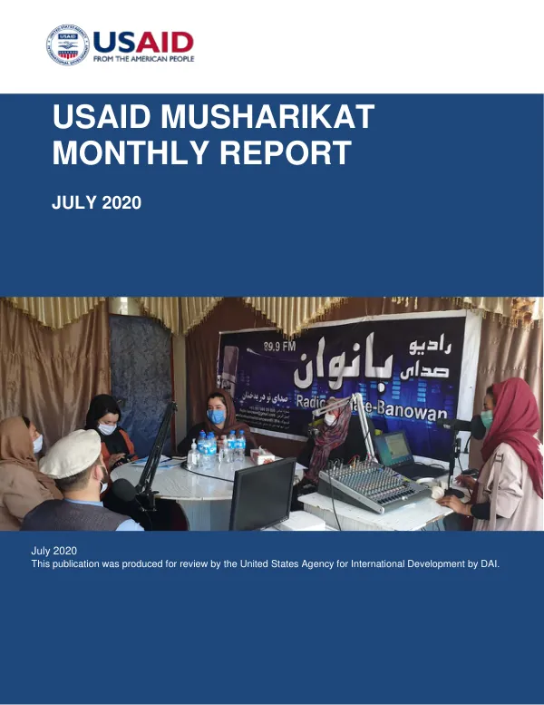 USAID MUSHARIKAT Monthly Report