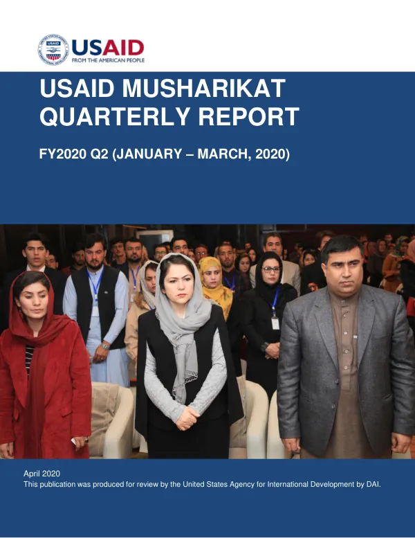 USAID MUSHARIKAT QUARTERLY REPORT FY2020 Q2 (JANUARY – MARCH, 2020)