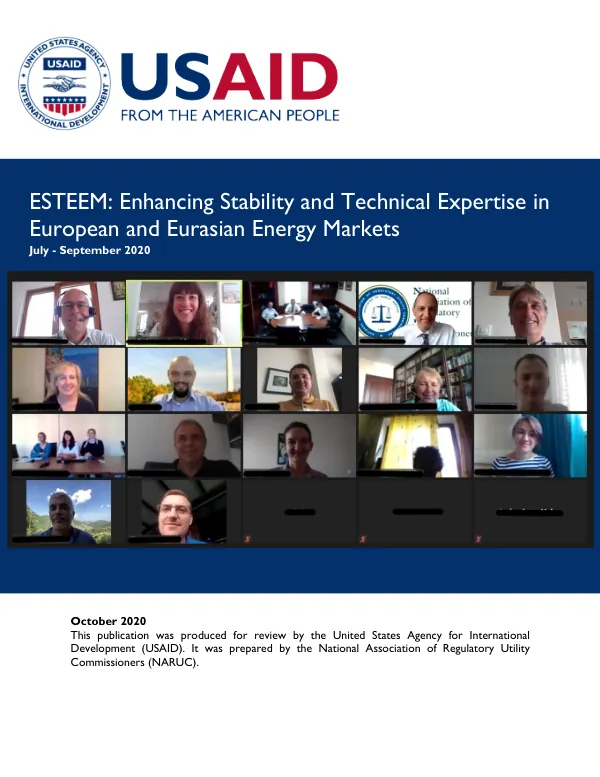 Quarterly Report: Enhancing Stability and Technical Expertise in European and Eurasian Energy Markets (ESTEEM) for July - September 2020