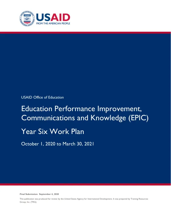 USAID EPIC Year Six Work Plan