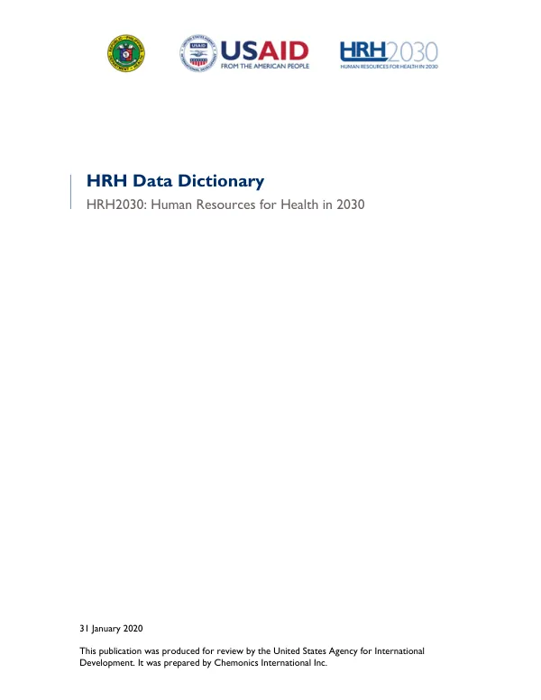 Human Resource for Health – Data Dictionary