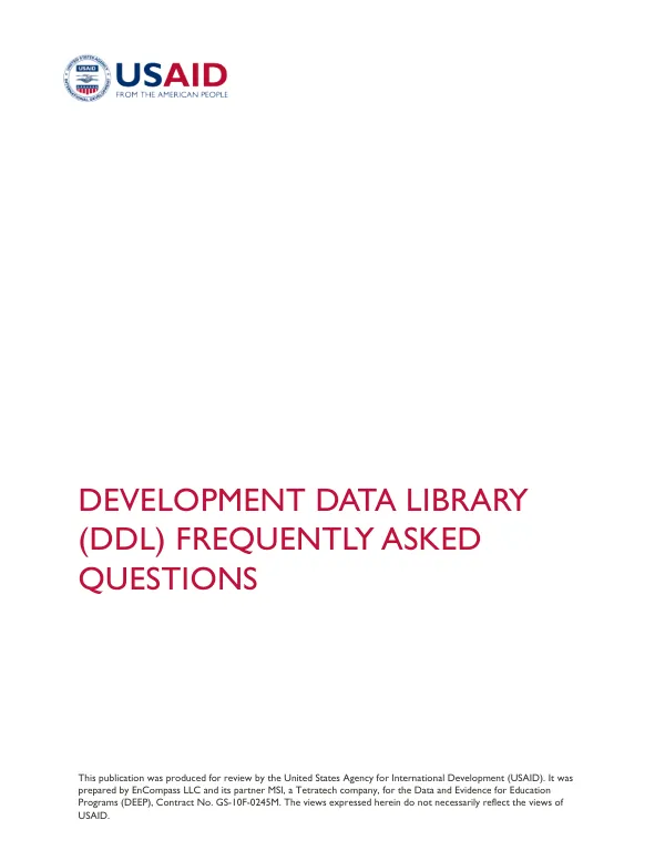 Development Data Library (DDL) Frequently Asked Questions