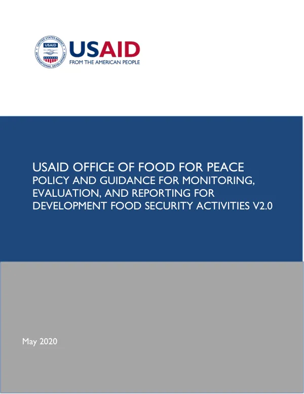 Policy and Guidance for Monitoring, Evaluation, and Reporting for Development Food Security Activities V2.0