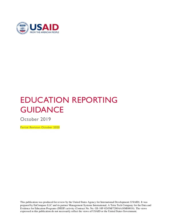 Education Reporting Guidance