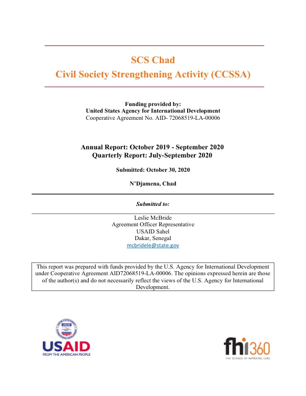 Annual Performance Report: October 1, 2019 – September 30, 2020