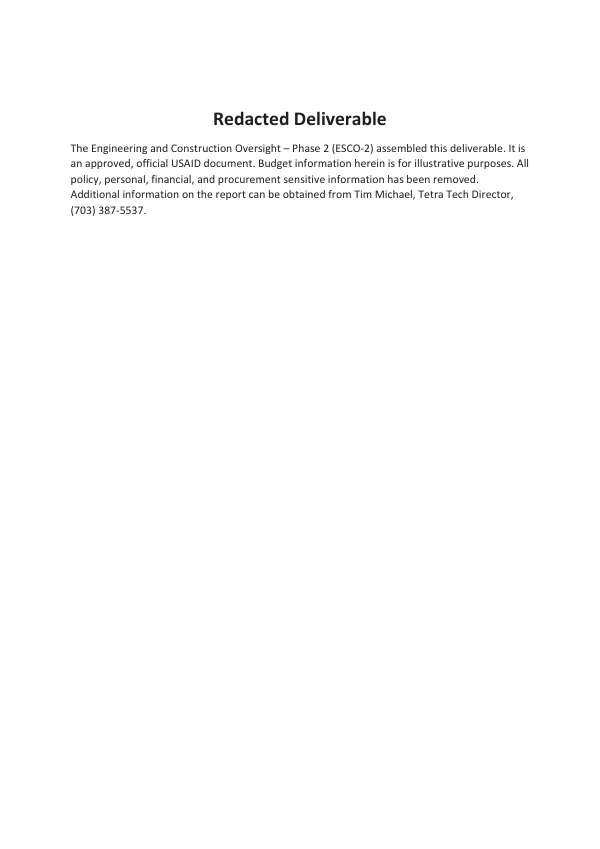 Monthly Progress Report – May 2020: Engineering and Construction Oversight – Phase 2 (ESCO-2)