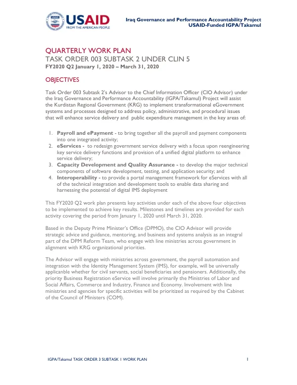 Iraq Governance and Performance Accountability Project