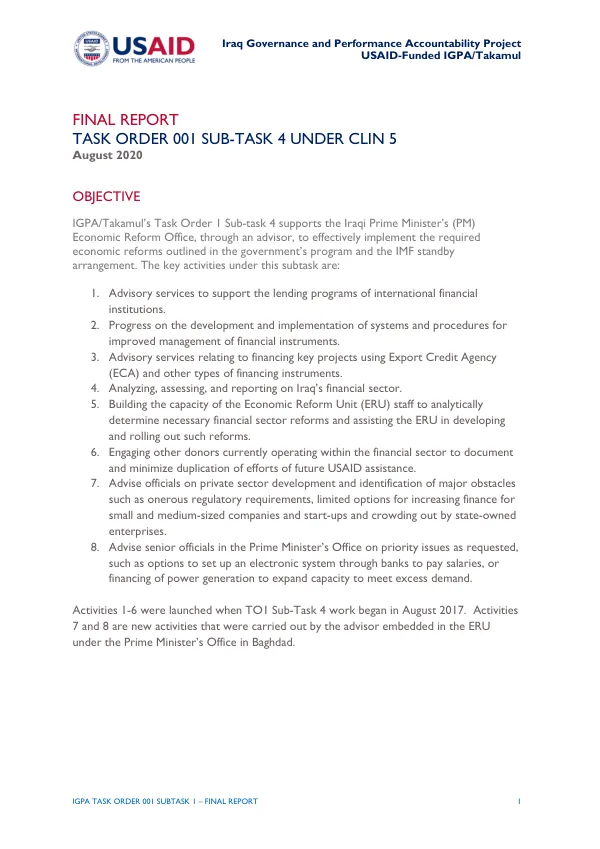 Iraq Governance and Performance Accountability Project Final Report