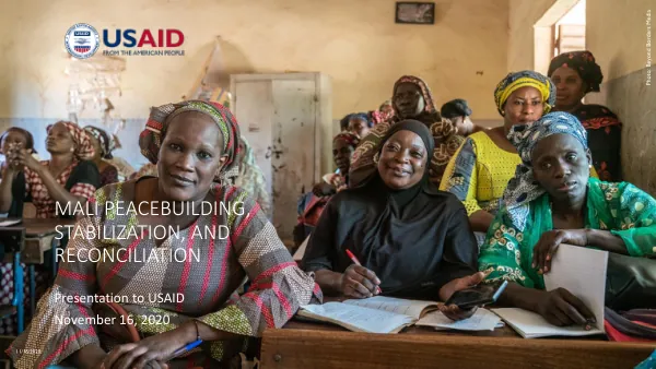Mali Peacebuilding, Stabilization, and Reconciliation