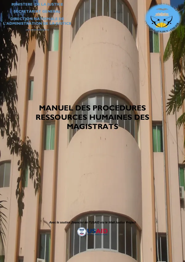 Manuel des procédures Ressources humaines des magistrats