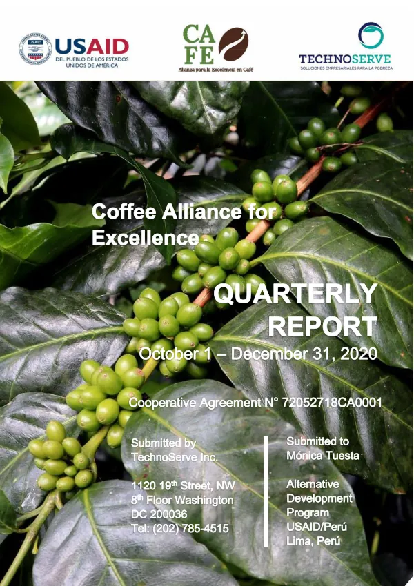Coffee Alliance for Excellence: Cooperative Agreement N. 72052718CA00001