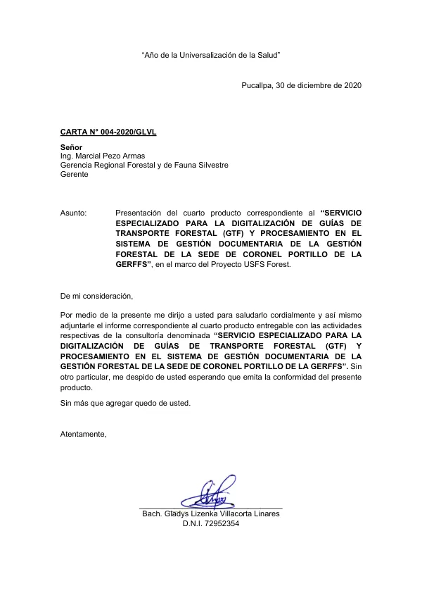 SERVICIO ESPECIALIZADO PARA LA DIGITALIZACIÓN DE GUÍAS DE TRANSPORTE FORESTAL (GTF) Y PROCESAMIENTO EN EL SISTEMA DE GESTIÓN DOCUMENTARIA DE LA GESTIÓN FORESTAL DE LA SEDE DE CORONEL PORTILLO DE LA GERFFS