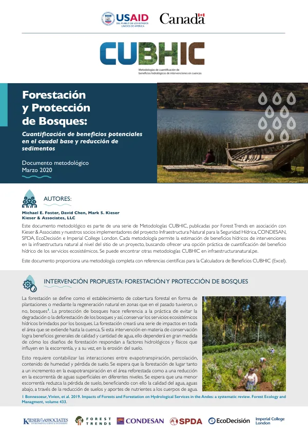 Documento metodológico: Forestación y Protección de Bosques