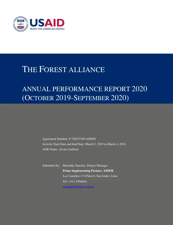 The Forest Alliance: Sustainable Business for Community Forest Management in Ucayali