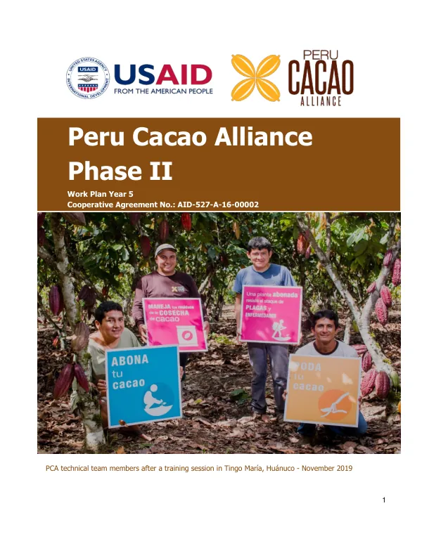 Peru Cacao Alliance Phase II Work Plan Year 5
