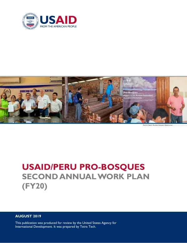 USAID/PERU PRO-BOSQUES: YEAR 2 (FY20) ANNUAL WORK PLAN