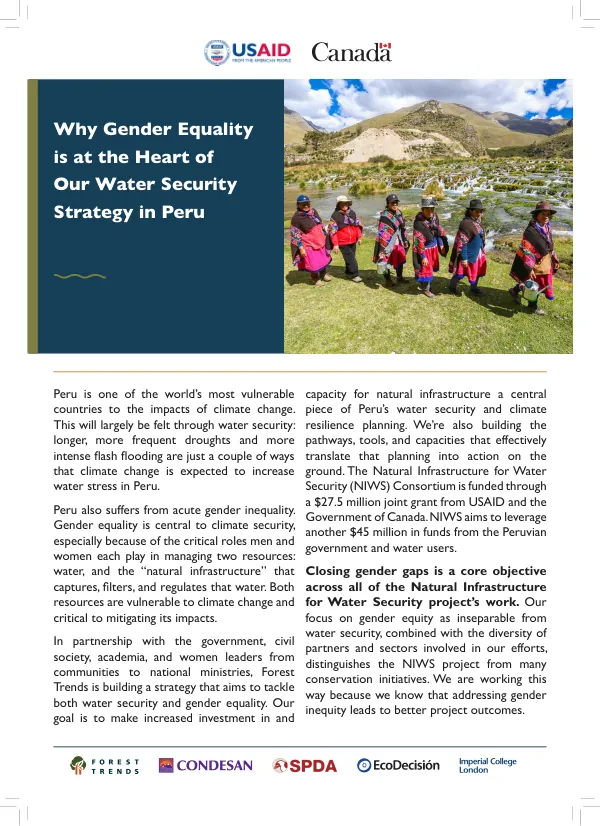 Why Gender Equality is at the Heart of Our Water Security Strategy in Peru