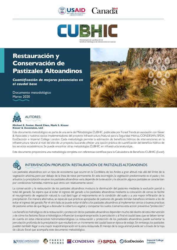 Restauración de pastizales altoandinos