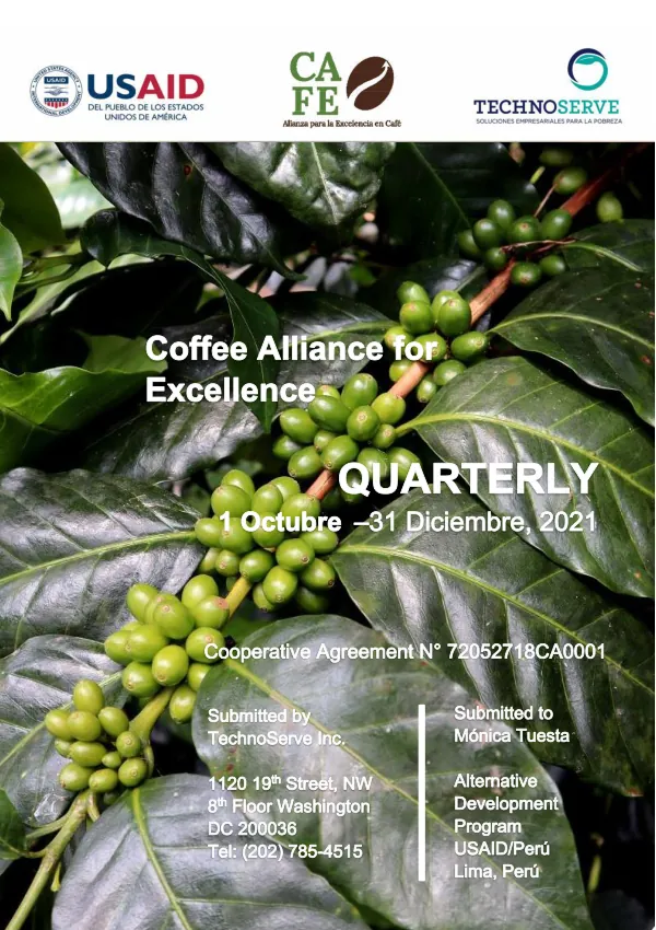 Coffee Alliance for Excellence: Cooperative Agreement N. 72052718CA00001