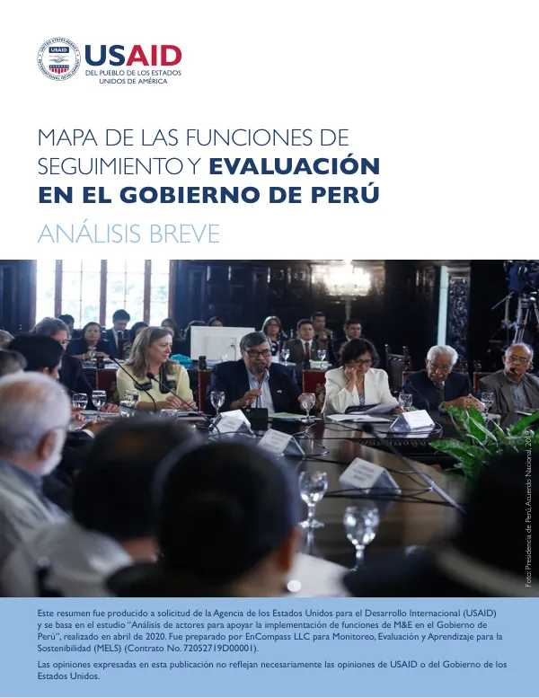 MAPA DE LAS FUNCIONES DE SEGUIMIENTO Y EVALUACIÓN EN EL GOBIERNO DE PERÚ