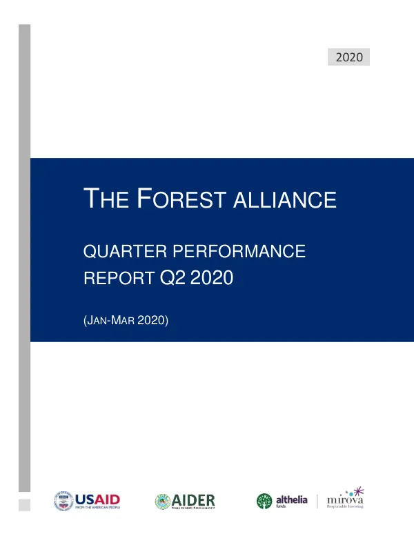 The Forest Alliance Quarter Performance Report Q2 2020