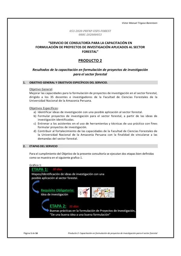 Capacitación en formulación de proyectos de investigación para el sector forestal