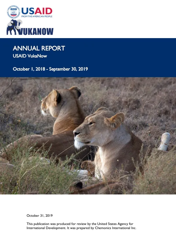 USAID VUKANOW ANNUAL REPORT: OCTOBER 2018 - SEPTEMBER 2019