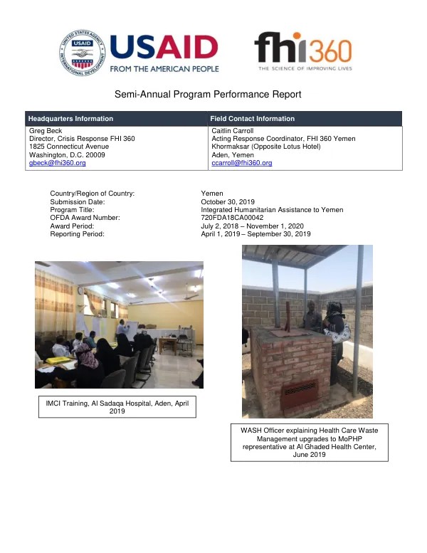 Semi-Annual Program Performance Report