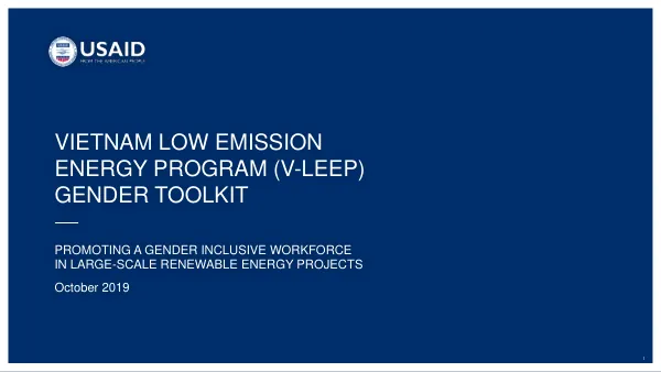 Vietnam Low Emission Energy Program (V-LEEP) Gender Toolkit