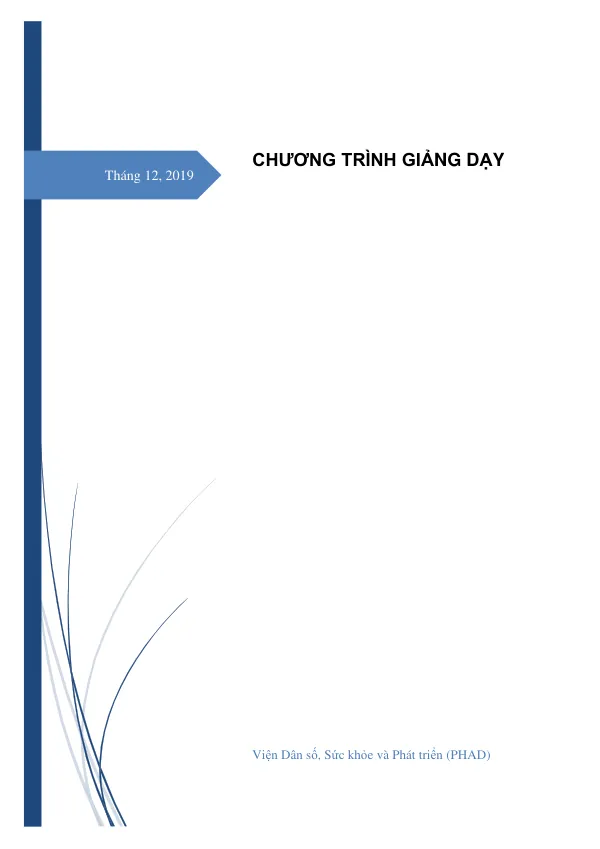 CHƯƠNG TRÌNH GIẢNG DẠY HỆ THỐNG THÔNG TIN QUẢN LÝ SỨC KHỎE, PHỤC HỒI CHỨC NĂNG NGƯỜI KHUYẾT TẬT