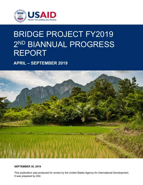 Biodiversity Results and Integrated Development Gains Enhanced (BRIDGE) Project FY2019 2nd BIANNUAL PROGRESS REPORT April – September 2019