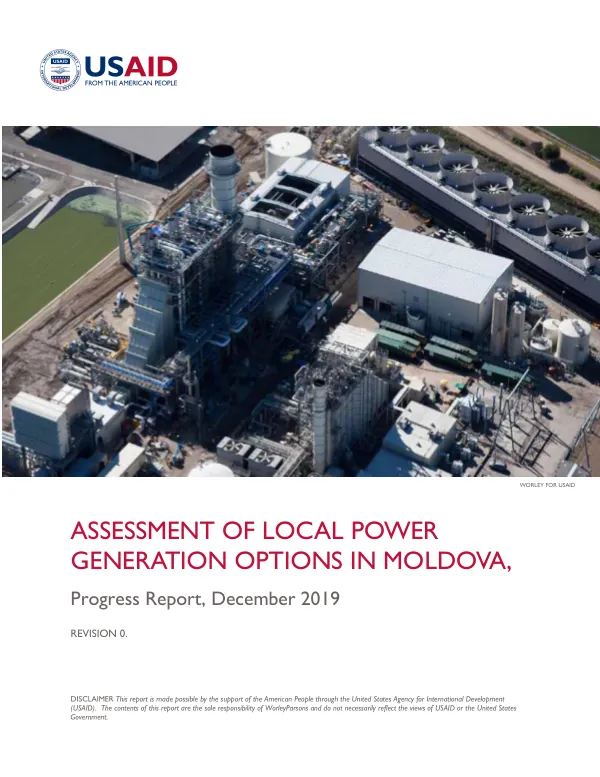 ASSESSMENT OF LOCAL POWER GENERATION OPTIONS IN MOLDOVA, Progress Report, December 2019