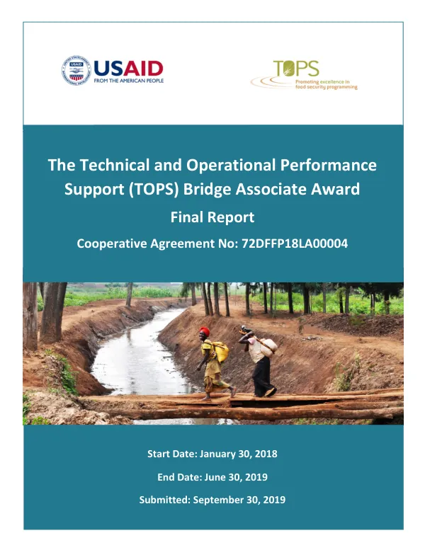 The Technical and Operational Performance Support (TOPS) Bridge Associate Award Final Report