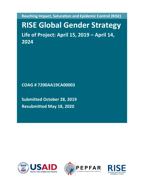 Reaching Impact, Saturation and Epidemic Control (RISE) Global Gender Strategy